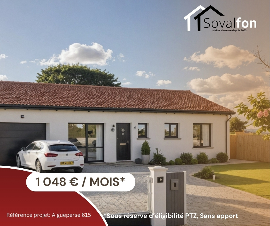 AIGUEPERSE - Maison 113 m2, 4 chambres, garage